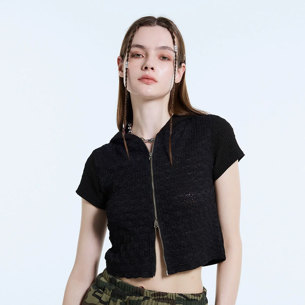 L11 MIX HOOD ZIP-UP(BLACK)
