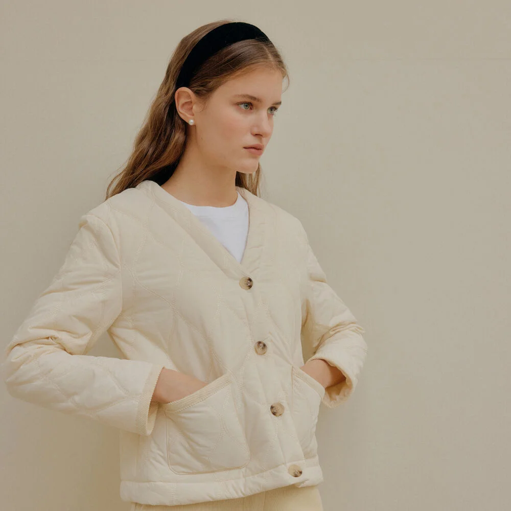QUILTING JACKET_IVORY