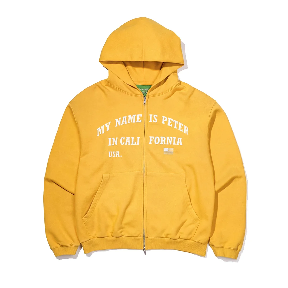 IN CALIFORNIA ZIP HOODIE - MUSTARD