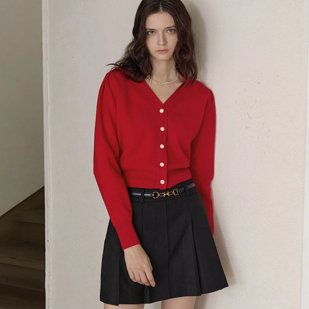 Lautre Shine Red knit cardigan