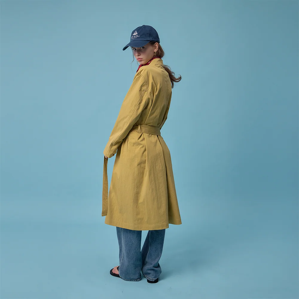 Light Single Trench Coat (Dusty Yellow)