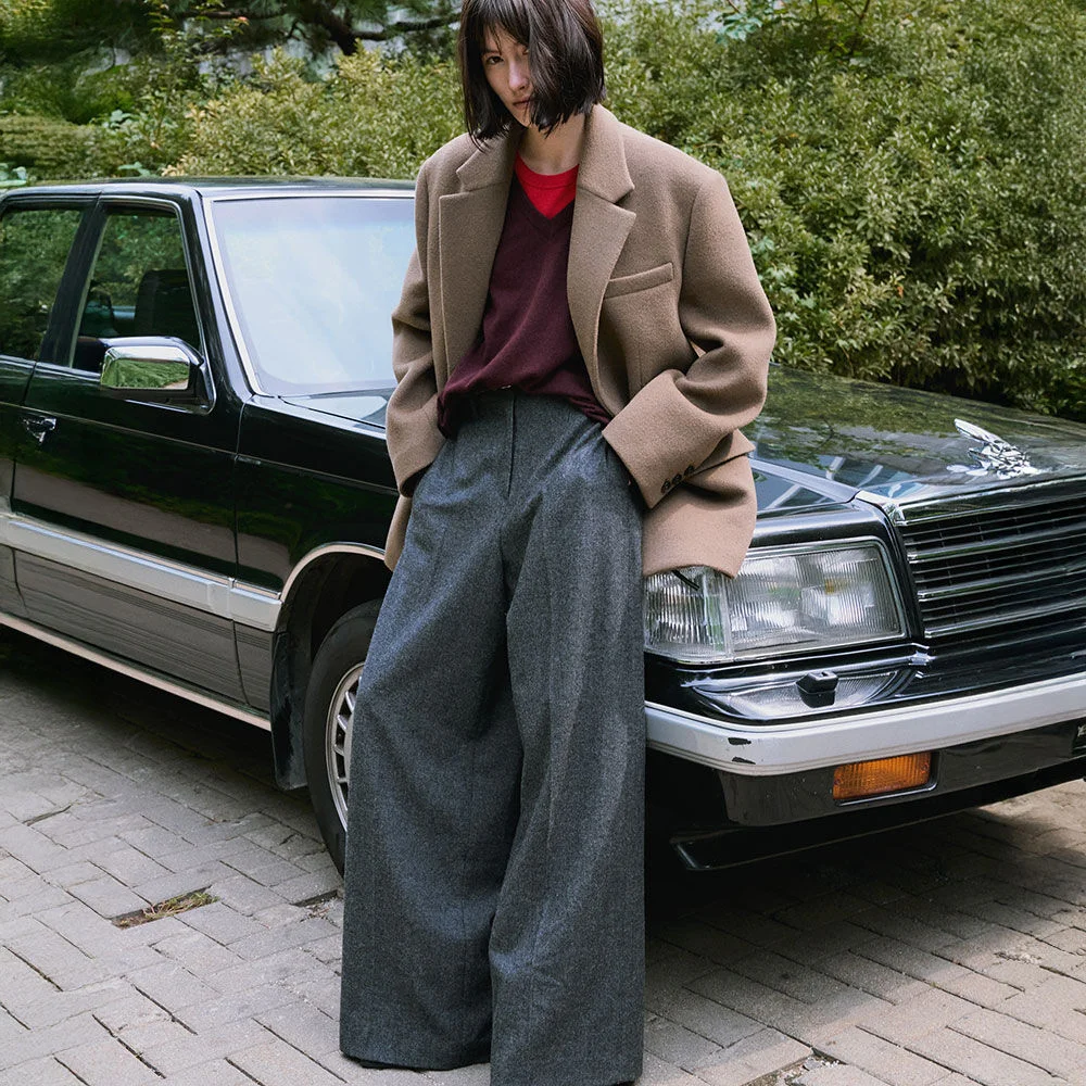 Soft Wool Wide-Fit Pants L213-13