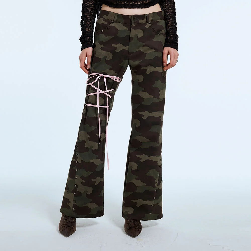 L11 RIBBON BOOTSCUT PANTS(KHAKI)