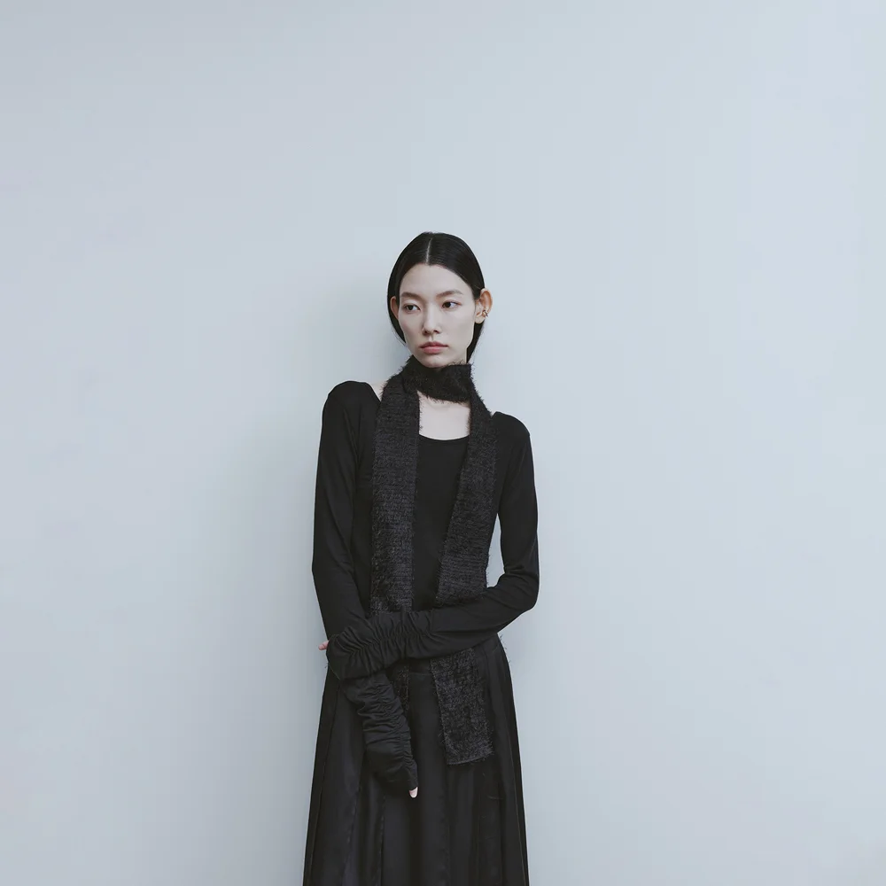 Ballerina long Jersey Top-Black