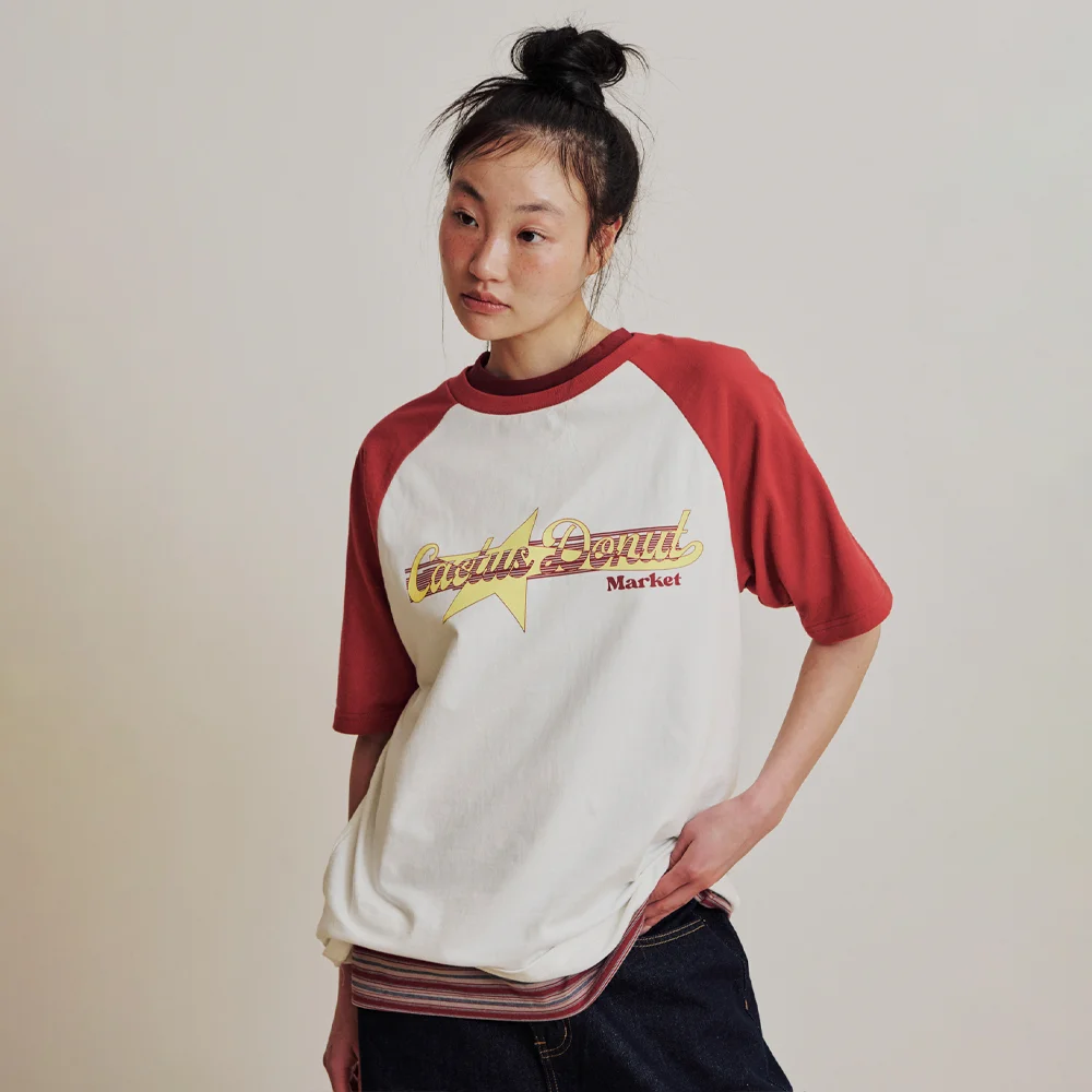 LOGO STAR RAGLAN T-SHIRT - RED
