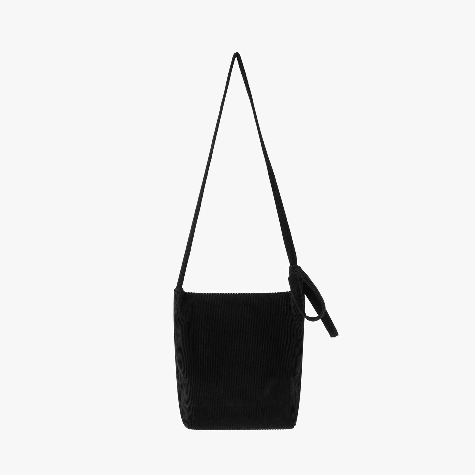 CORDUROY TIE BAG SMALL (BLACK) 燈芯絨綁帶袋 環保袋