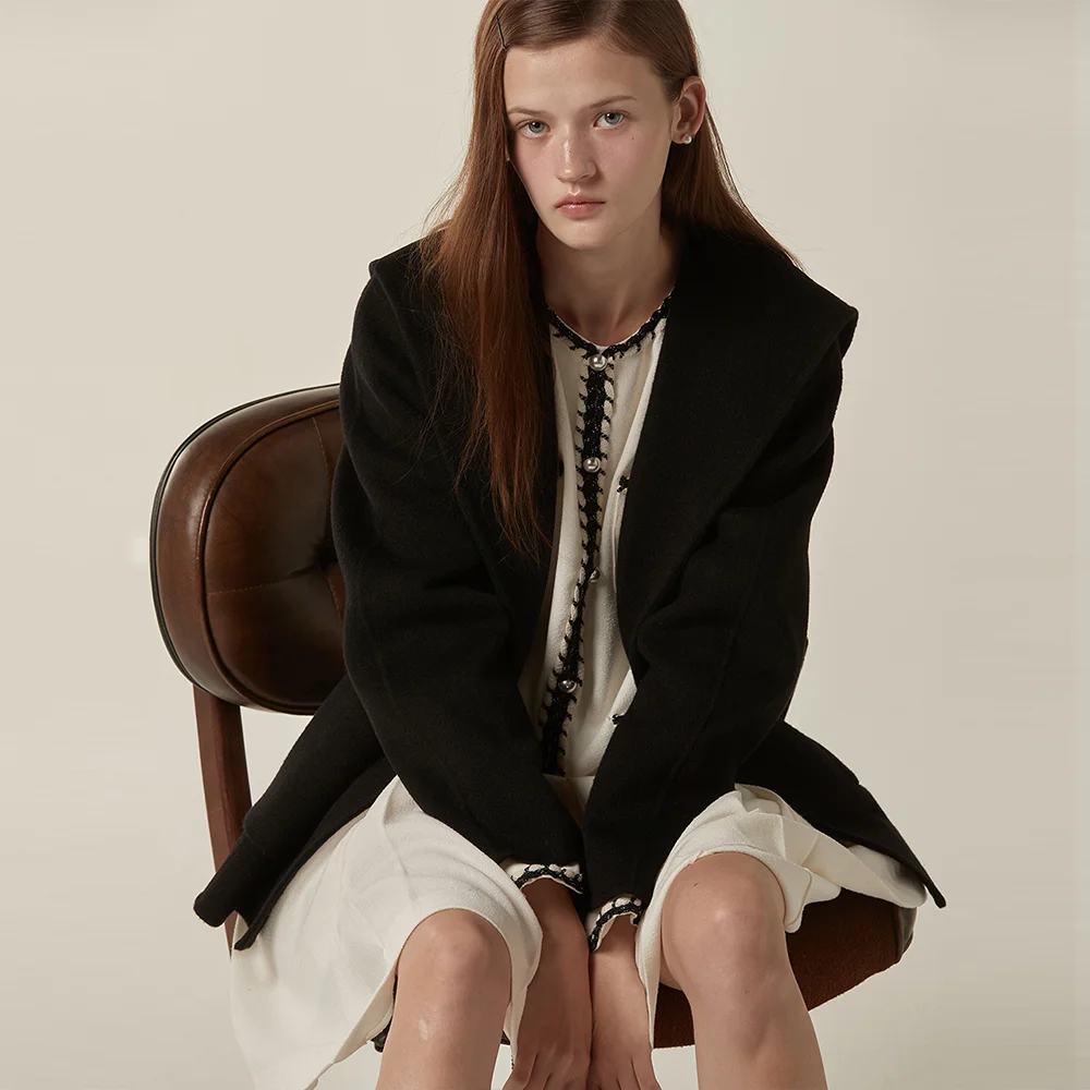 Sailor belt handmade jacket - Black