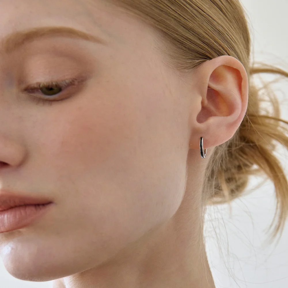 Black Onyx Hoop Earrings