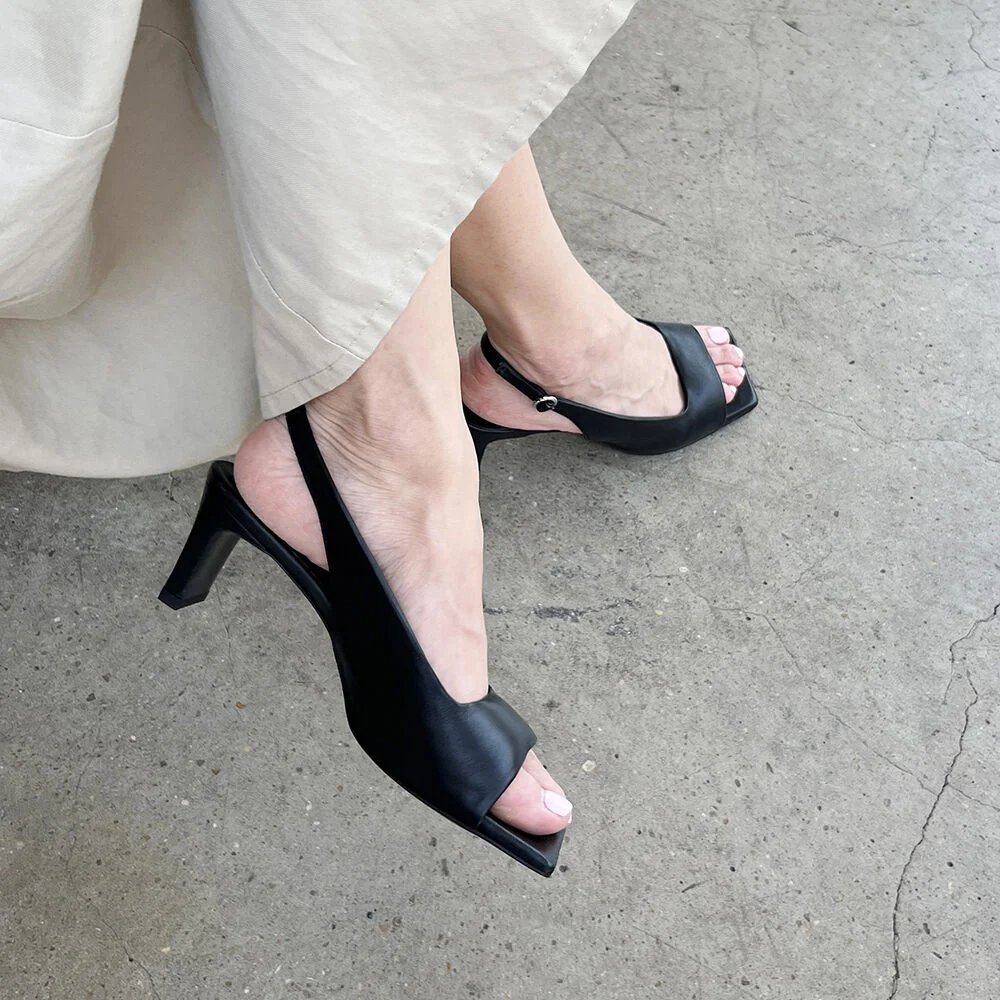 Audrey Slingback Sandals Black