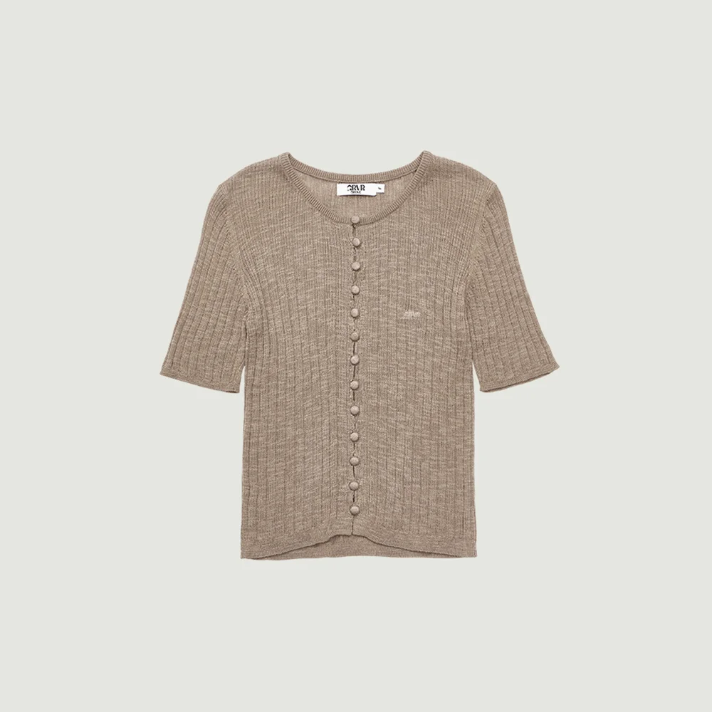 GABY H/S KNIT (BROWN)