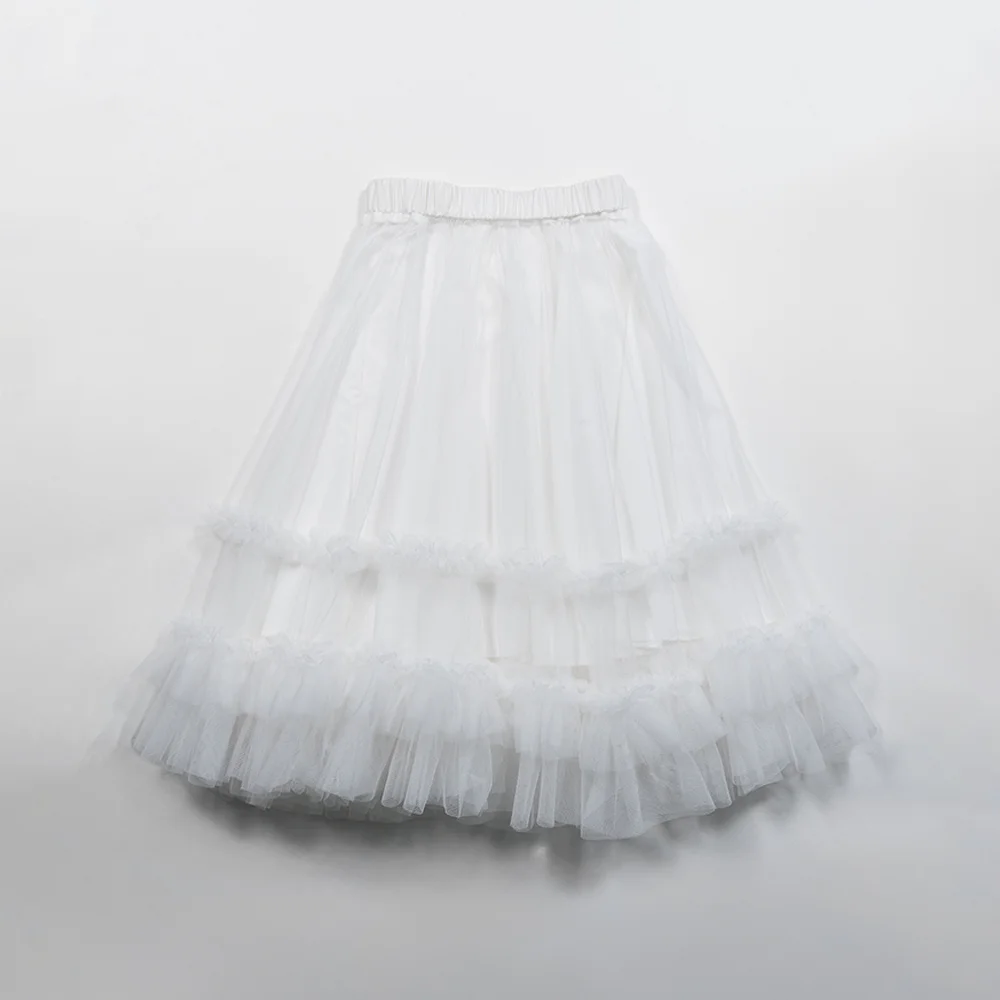 TULLE FRILL RUFFLE SKIRT - WHITE