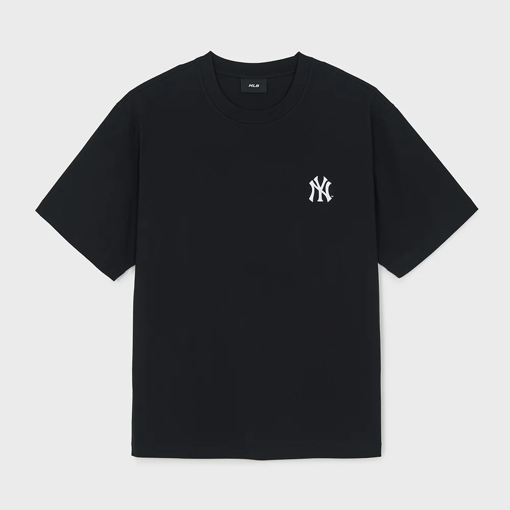 運動風 Cursive 背板 字母 短袖 T恤 NY (Black)