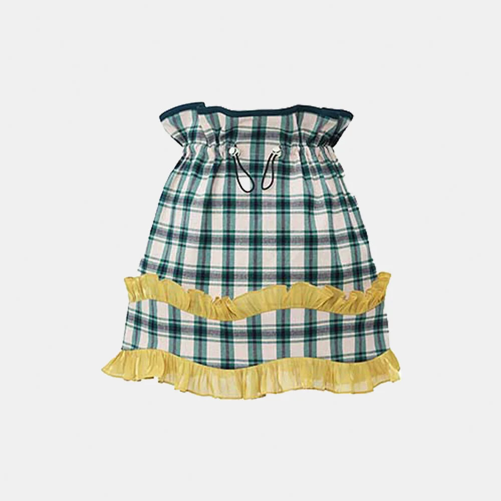 Ruffle elastic mini skirt