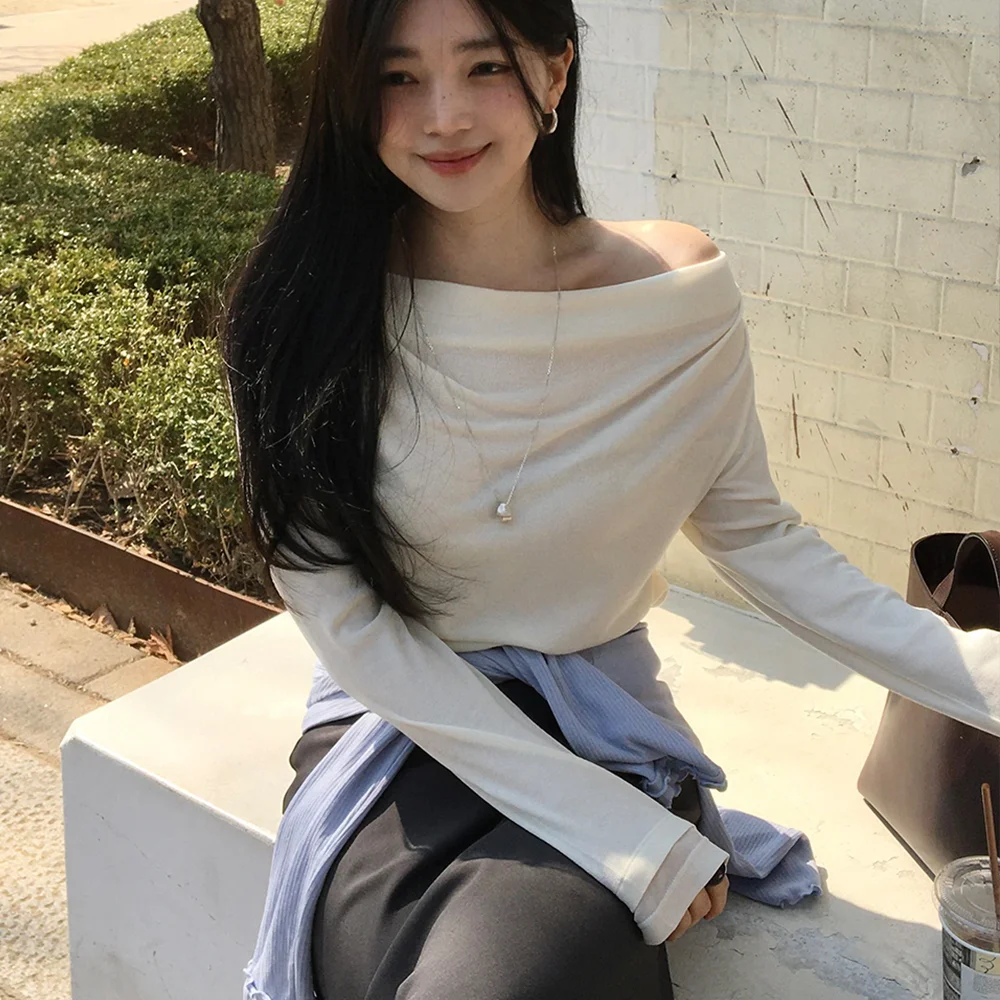 Drape neck top - Ivory