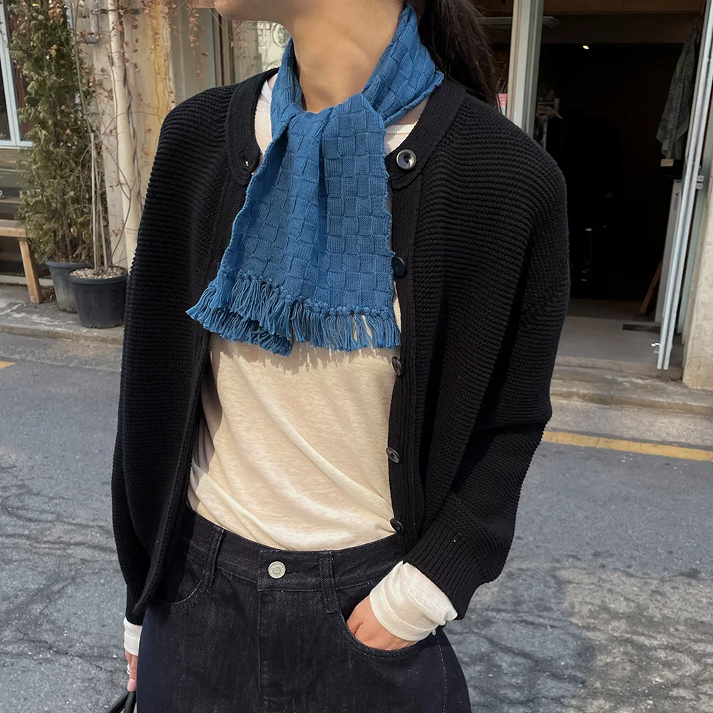 Cotton chunky cardigan (black)