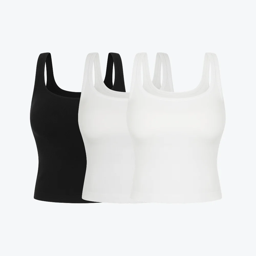 日常 方領 莫代爾 內衣背心 3PACK