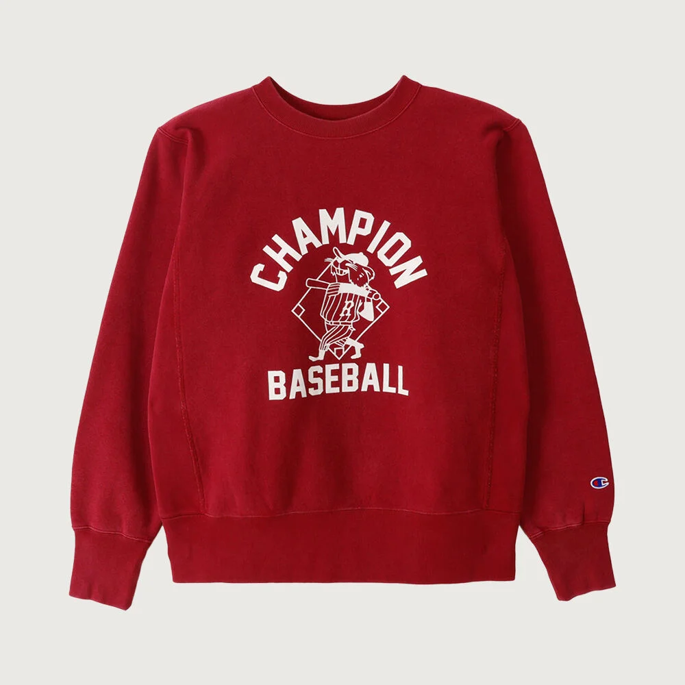 反織 BASEBALL 標準版型 加絨 衛衣 Maroon