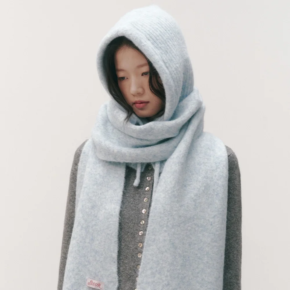 Bunnie wool balaclava&muffler set_6 colors