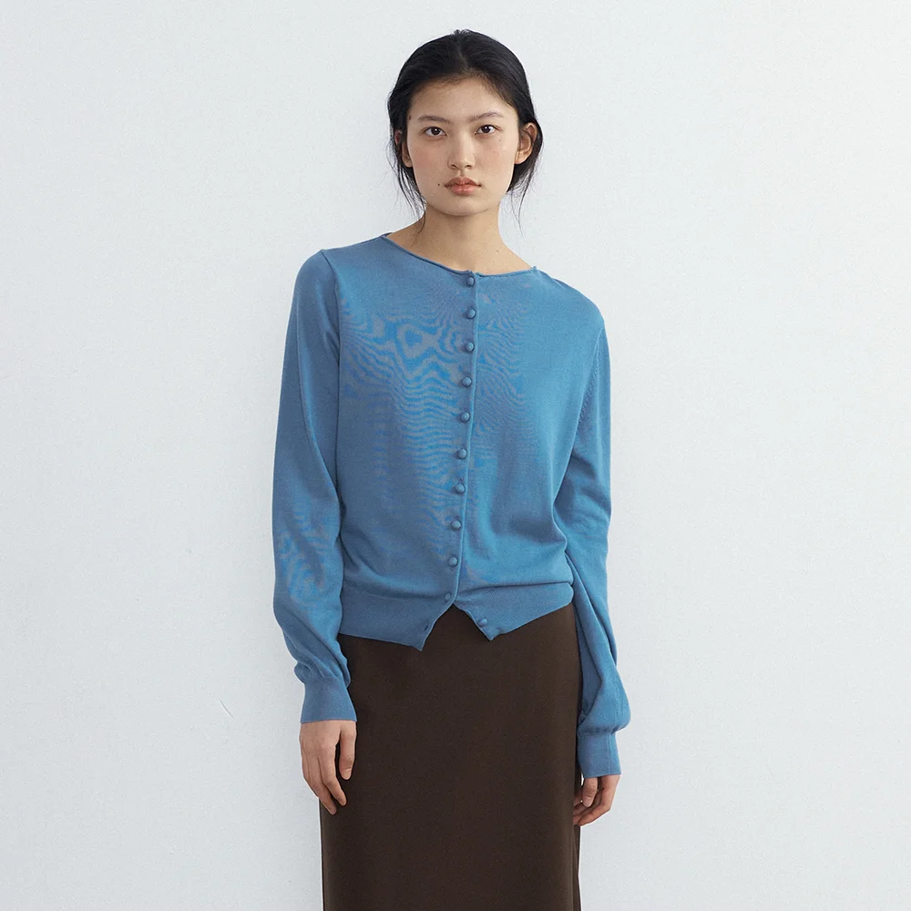 Soft Boatneck Cardigan (Aqua Green)