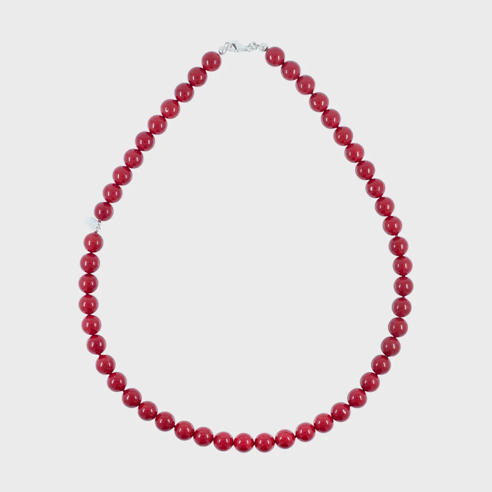 red pearl necklace