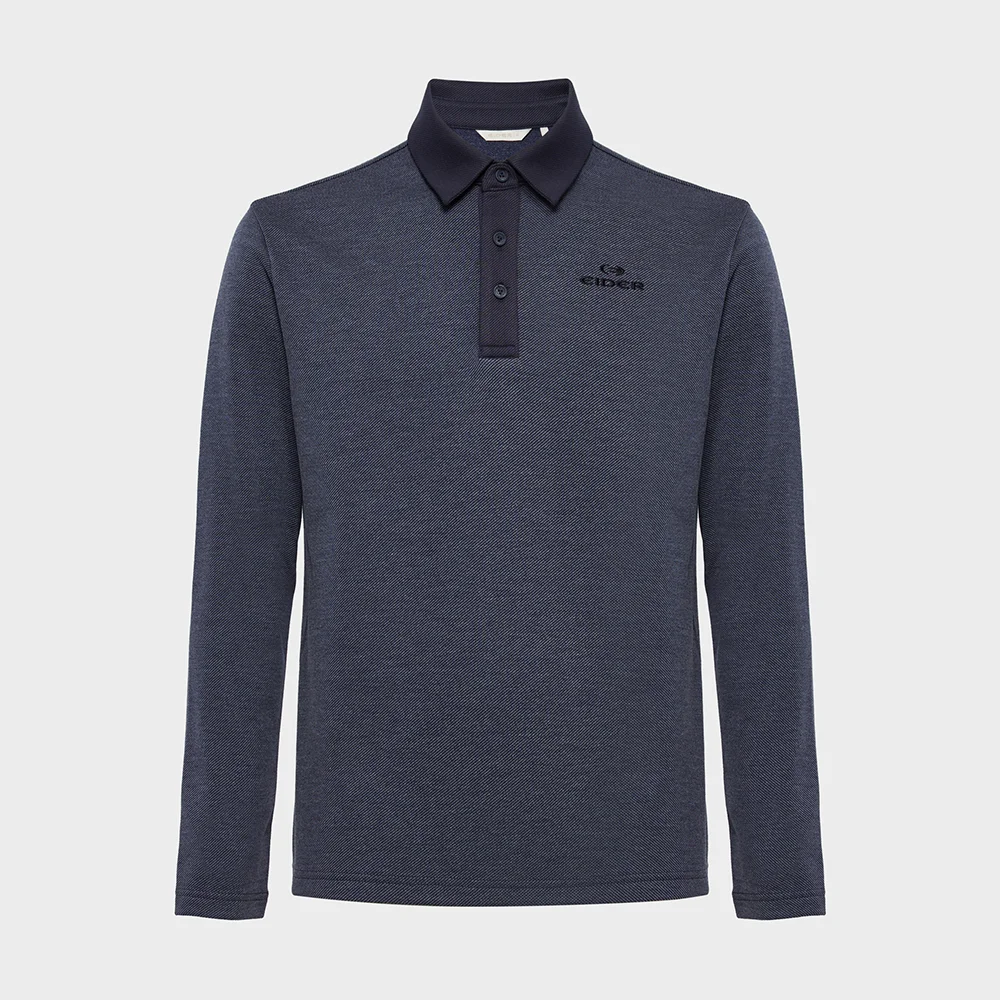 TWILL (斜紋) 男裝 長袖 Polo T恤_Dark Navy_DMW25209N9