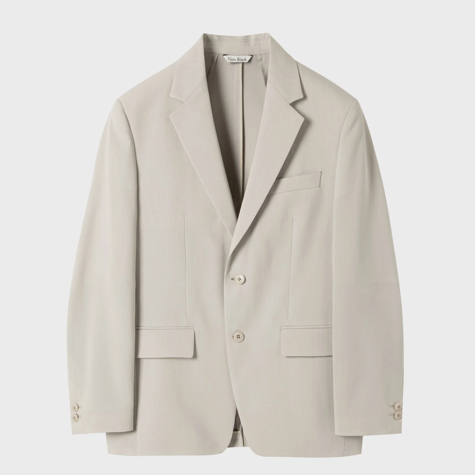 仿亞麻 微寬鬆版型 西裝外套_LIGHT BEIGE / NC-BS022007-40