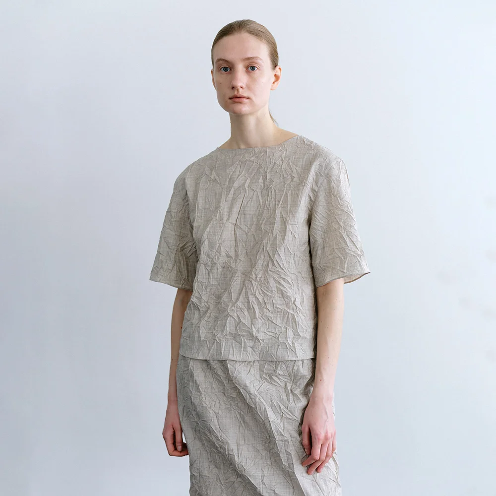 Raw Crumple Top in Oatmeal