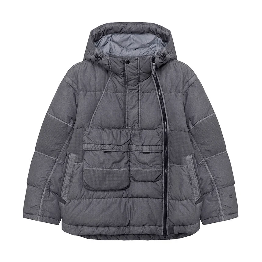 成衣 染色 Anorak-like Down Dark Gray
