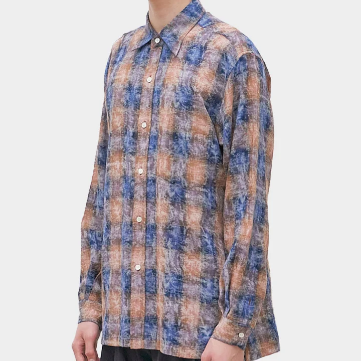 Vintage Washed Check Shirt (Blue)