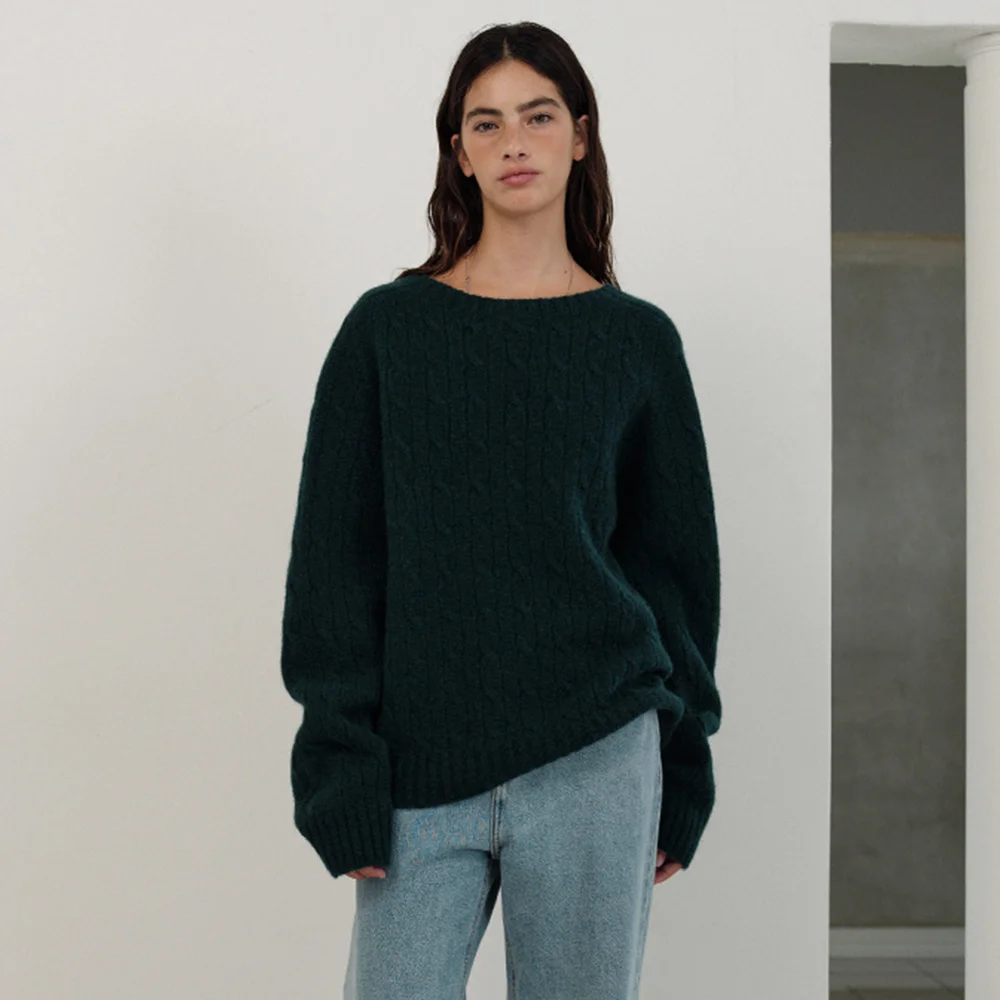 Shaggy Dog Knit Sweater_Green