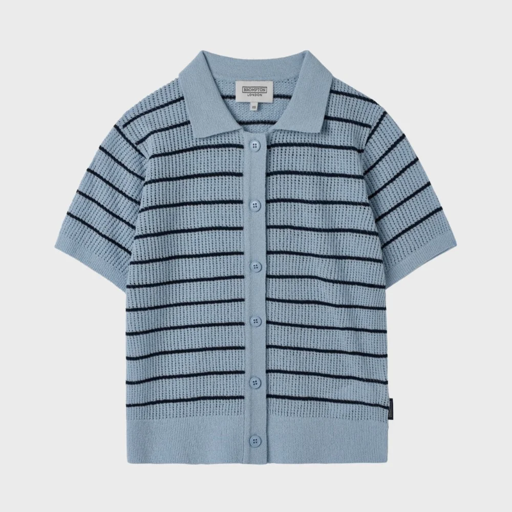 W STRIPED CARDIGAN SWEATER - SKY BLUE (P252WKT430)