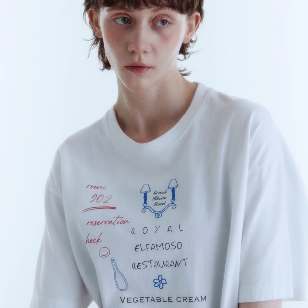 Room Service Menu T-Shirt_White_W
