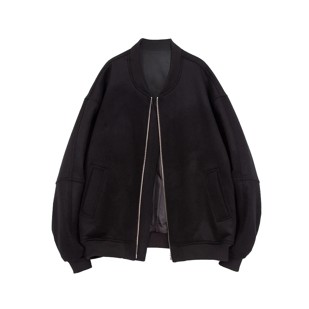 WOOL BOMBER JACKET BLACK