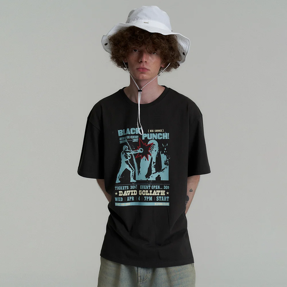 BLACK PUNCH T-SHIRT - CHARCOAL
