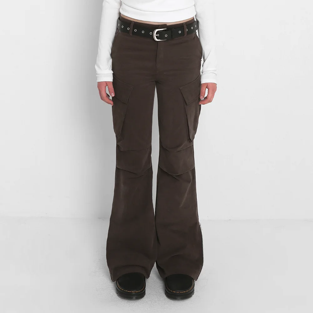BOOTCUT CARGO PANTS_BROWN