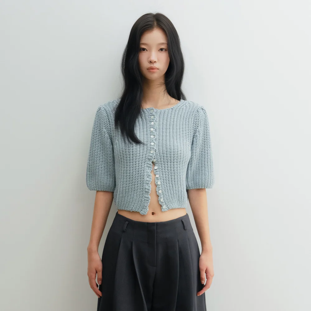 Garden Half Cardigan (Powder Blue)