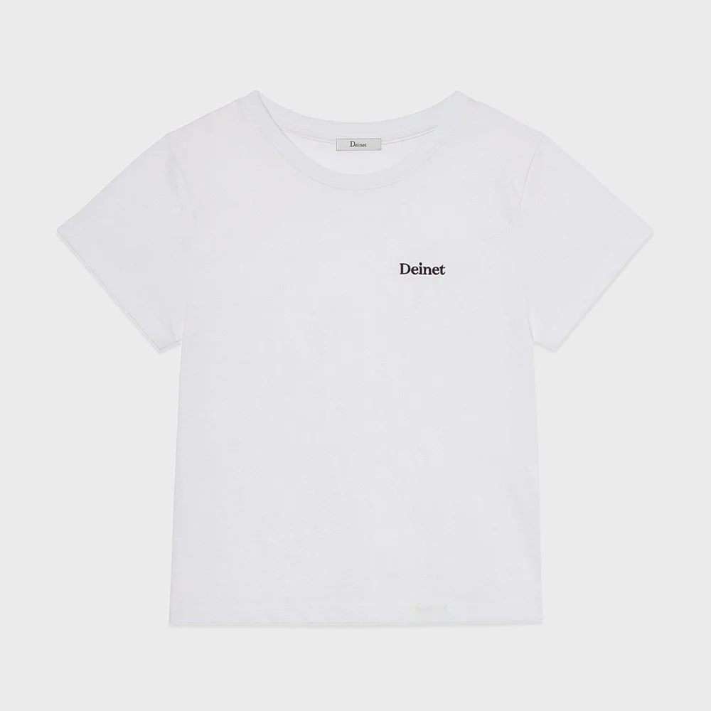 LOGO EMBROIDERY SLIMSIZED T-SHIRT IN WHITE
