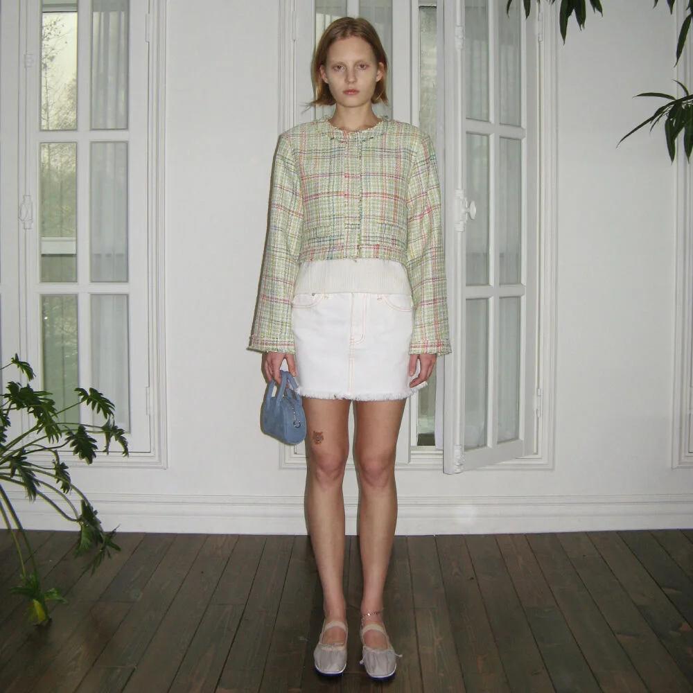 Mixed Color Tweed Jacket (Green Mix)
