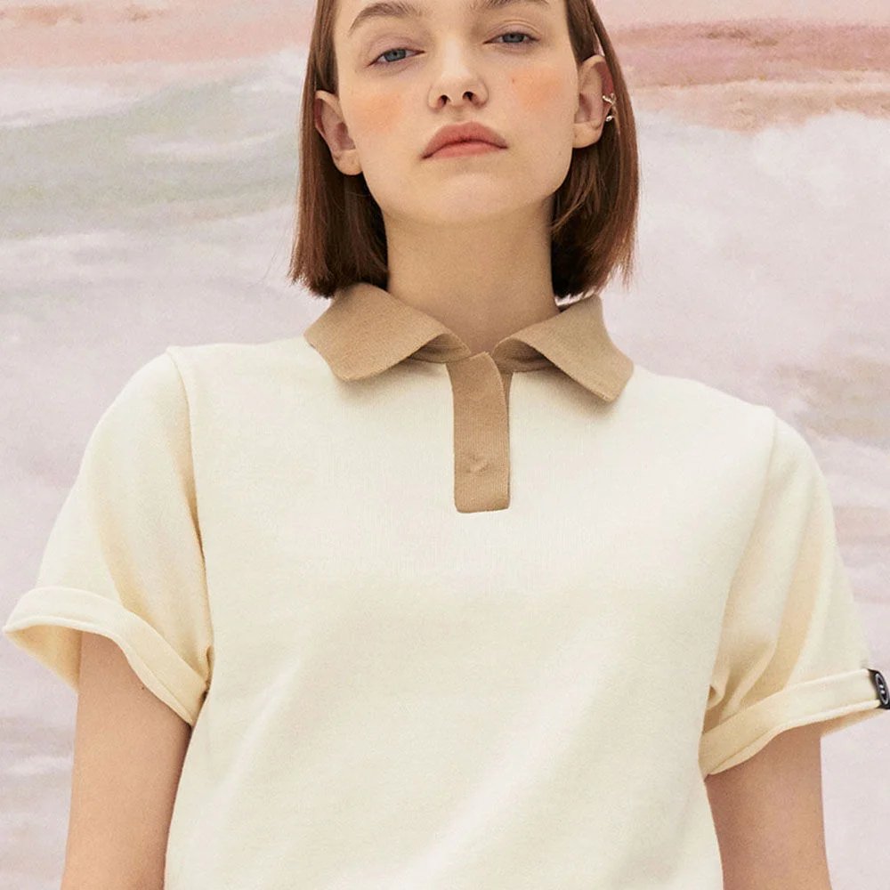 5S Organic-cotton Knit top - Ivory
