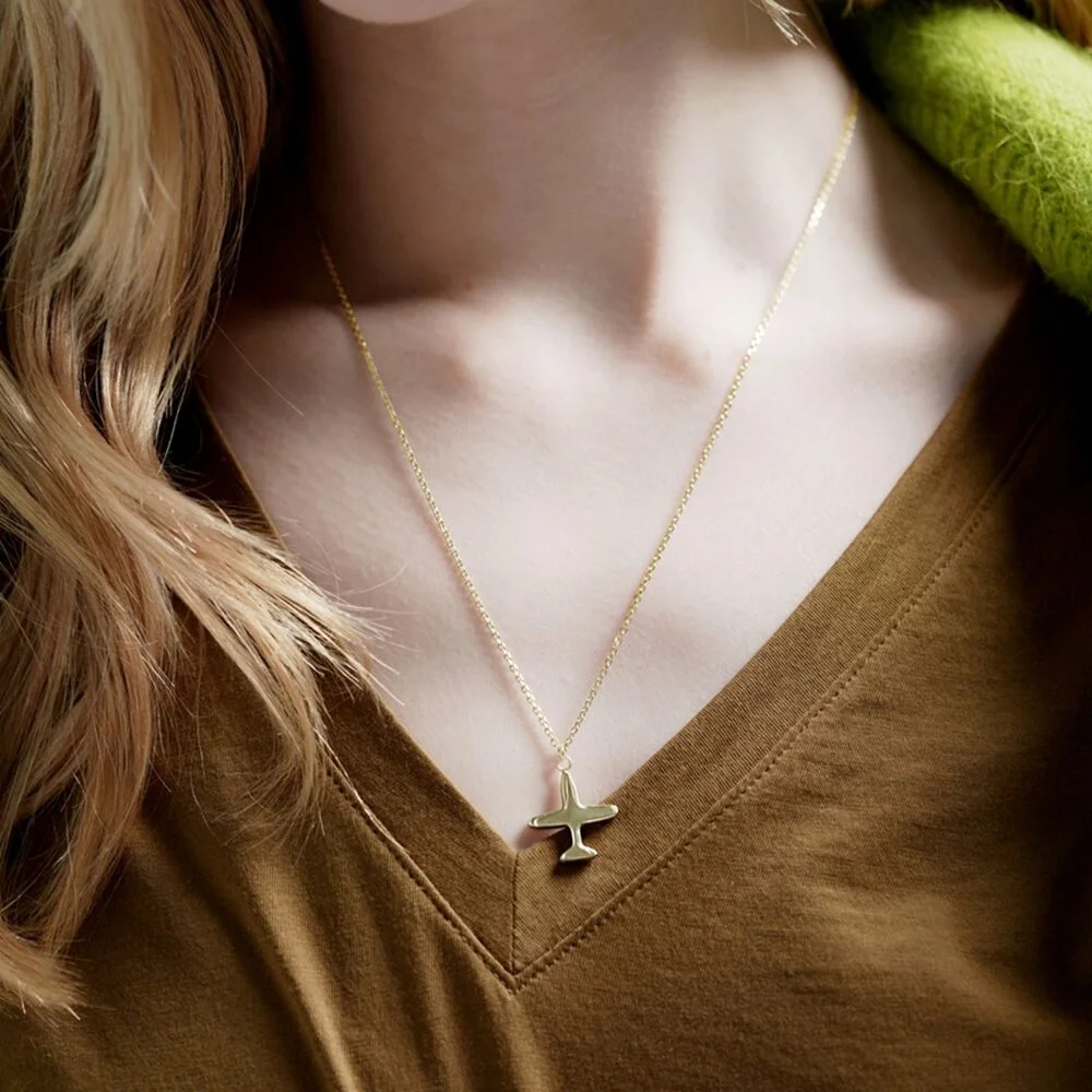 Kitsch airplane pendant simple Necklace 飛機 吊飾 簡約項鏈
