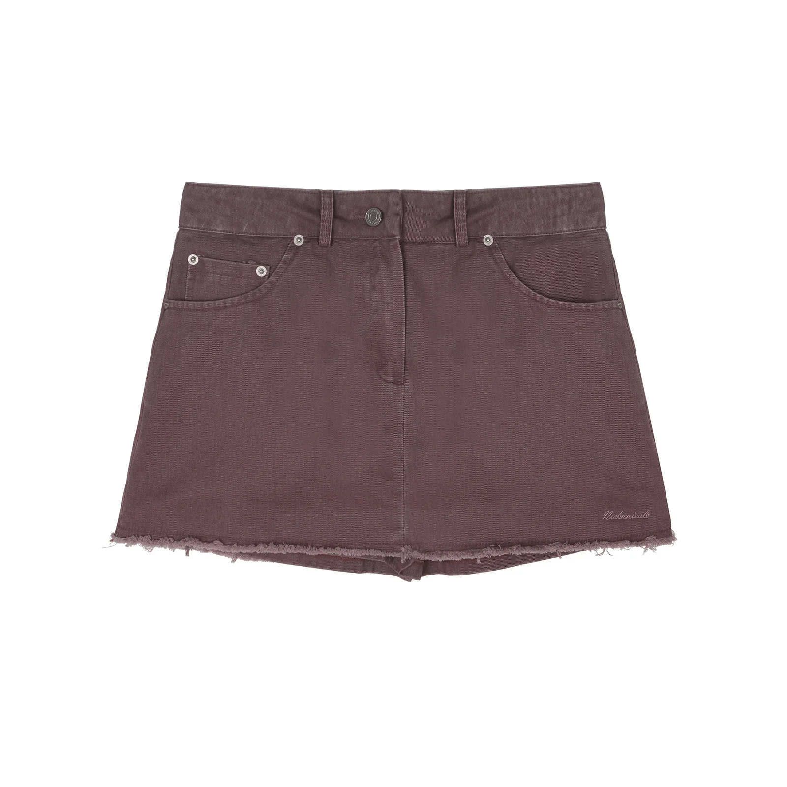 MINI DENIM SKORT_WINE