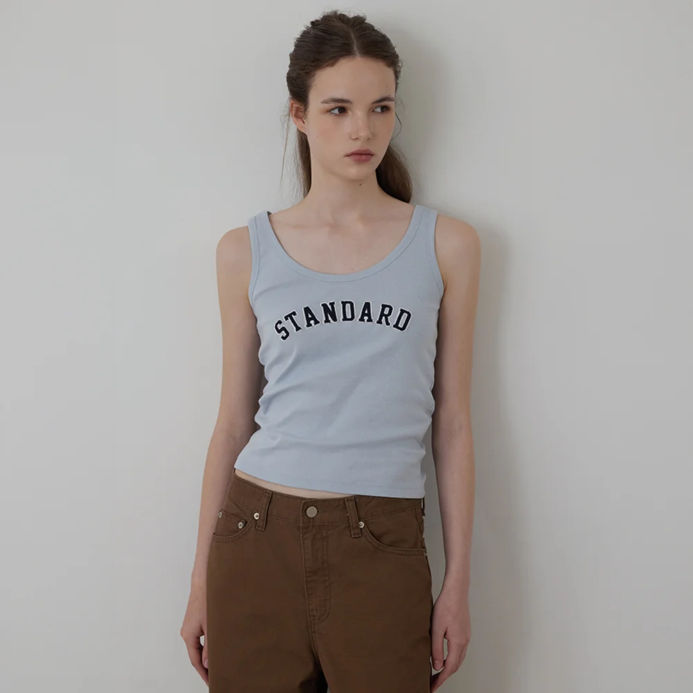 Standard Embroidery Sleeveless_TOP_Light Blue