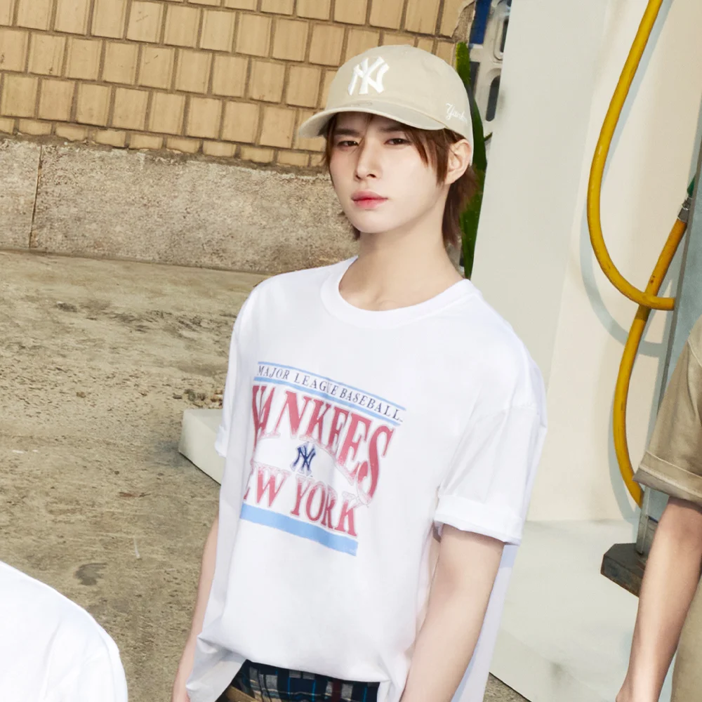 Hot Summer 圖案 寬鬆版型 短袖 T恤 NY (White)