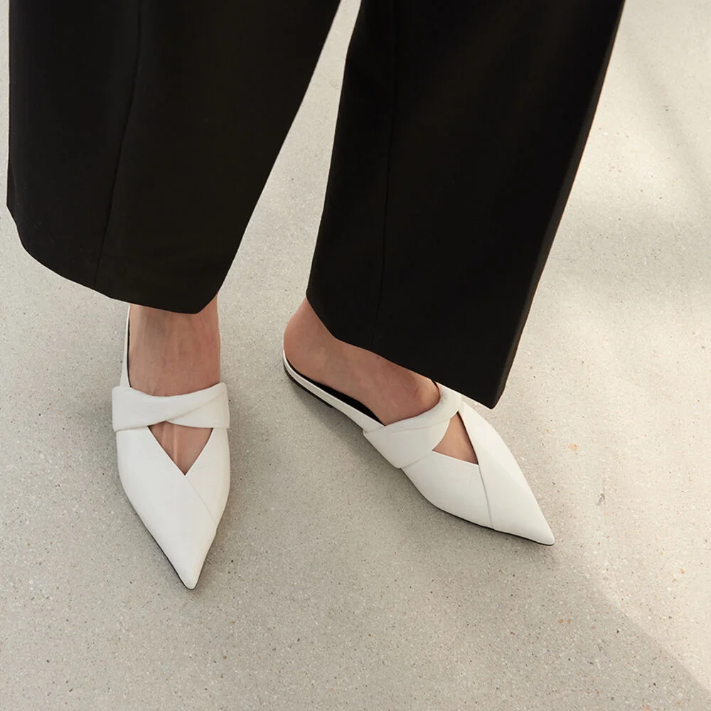 Anna Mules Crush Nappa Off-White