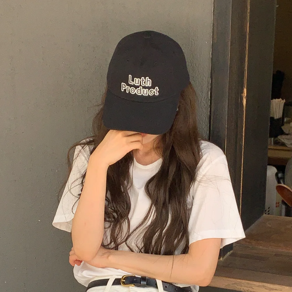 Lettering Logo Ball Cap _ BLACK