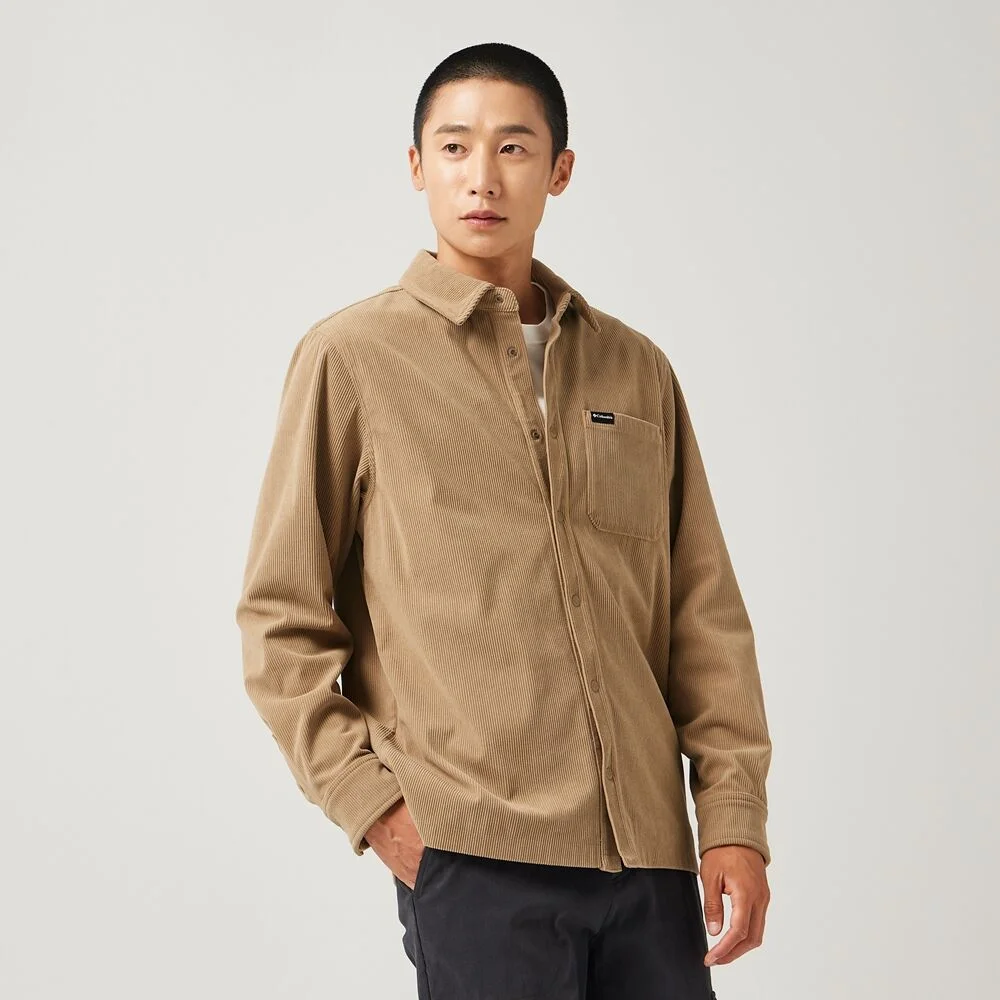 Columbia 男裝 收省 森林綠 燈芯絨 襯衫 C64YM7587211