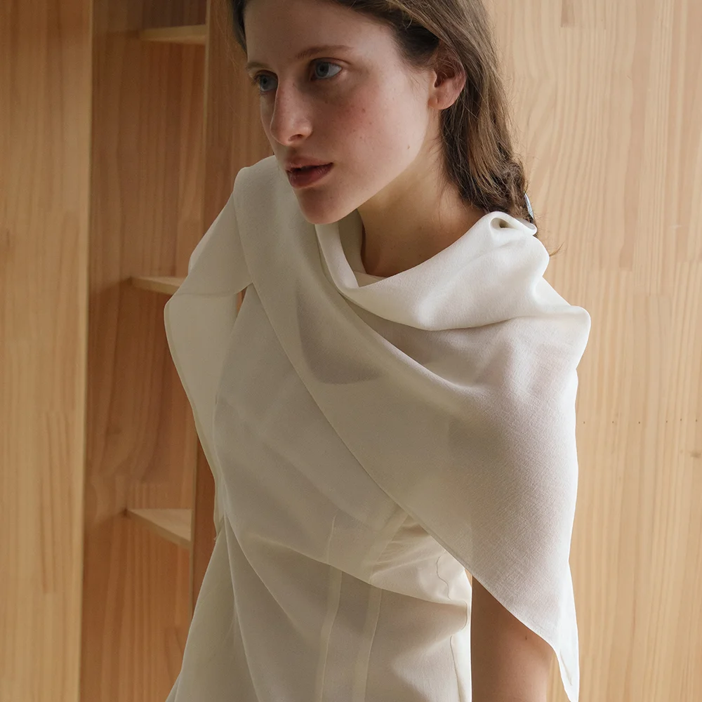 SERENE VISCOSE SCARF_IVORY