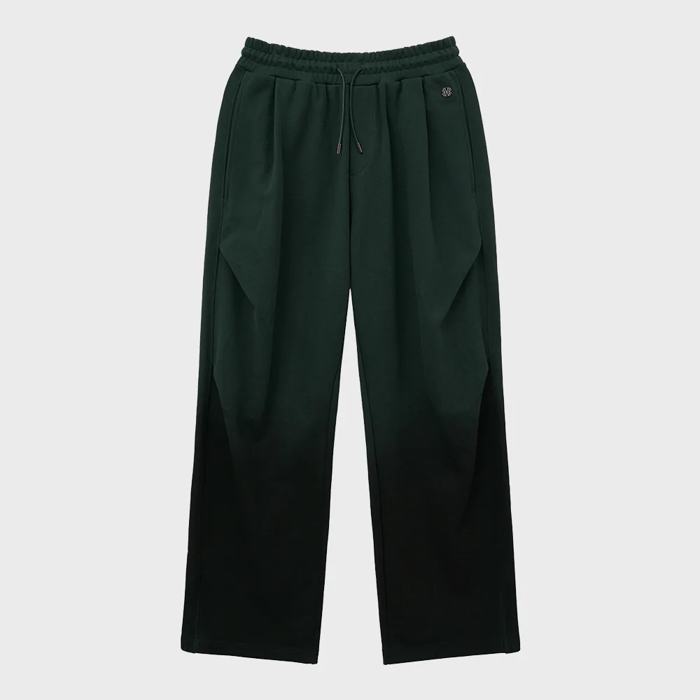SPRAY WASHED PLEATED SWEAT PANTS (DEEP GREEN)