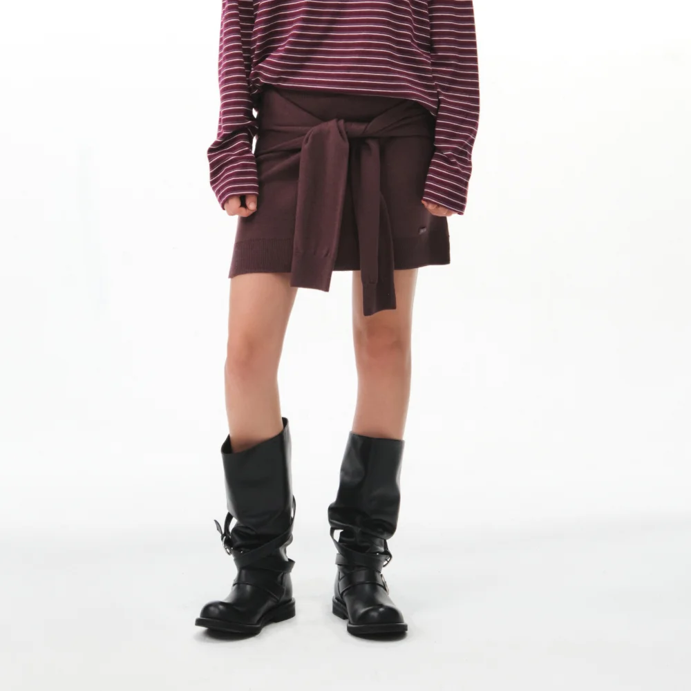 DANIKA TIE SKIRT (PLUM)