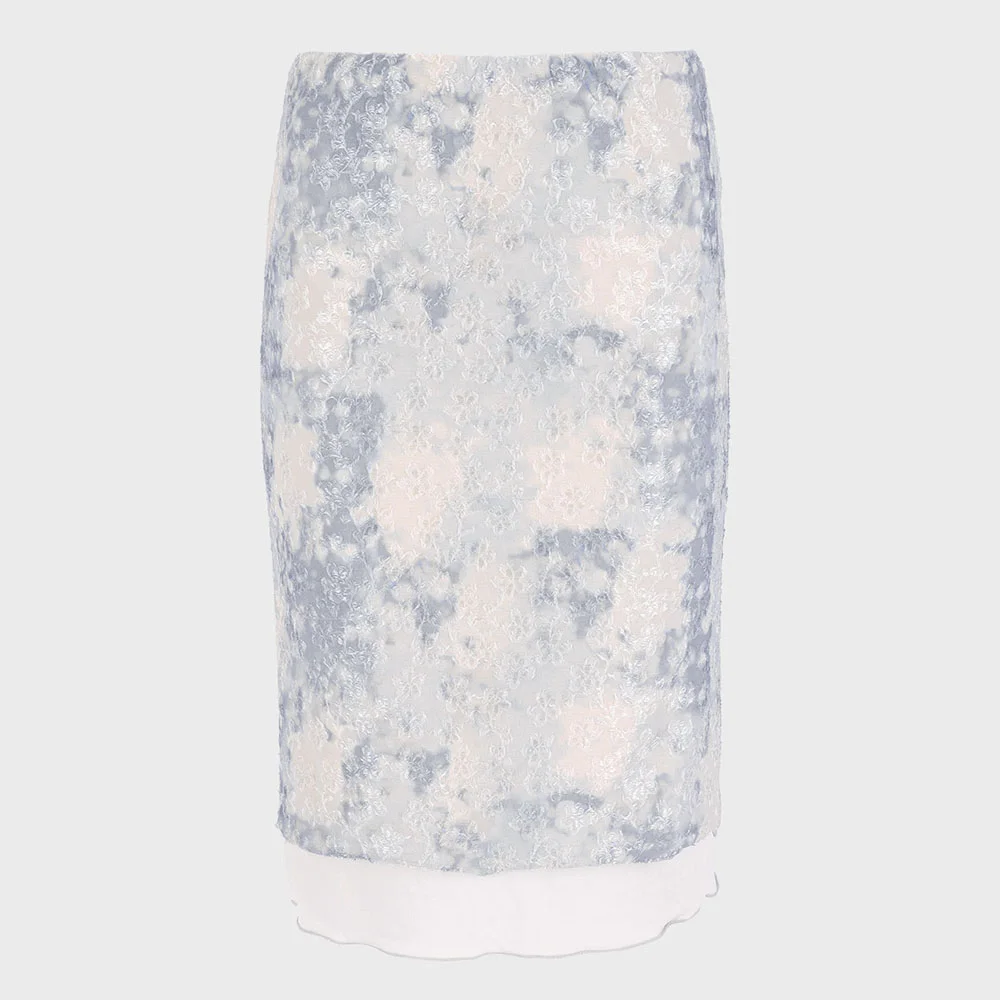 Floral texture skirt - Blue